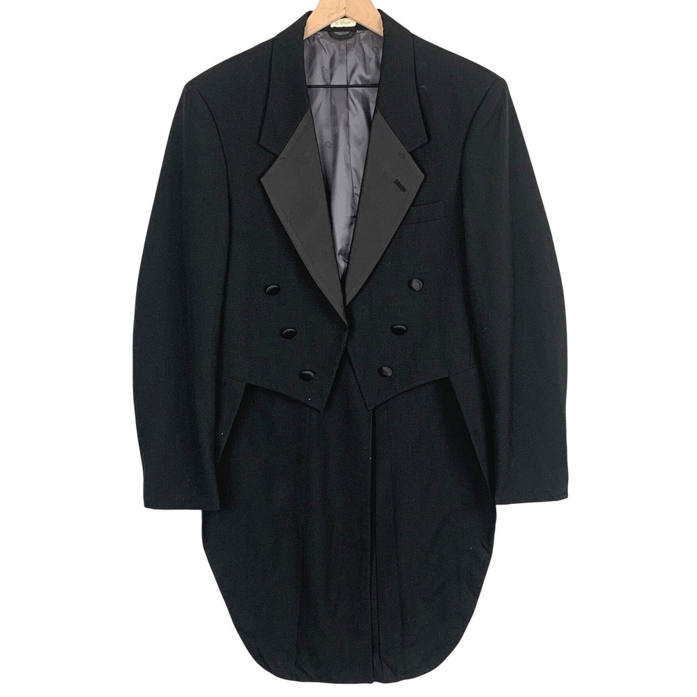 VTG CHRISTIAN DIOR Le Connaisseur Formal Evening Tailcoat Tuxedo 36R Black USA